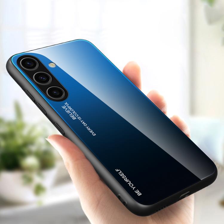 Custodia per telefono in vetro con colori sfumati per Samsung Galaxy S25, S25+ e