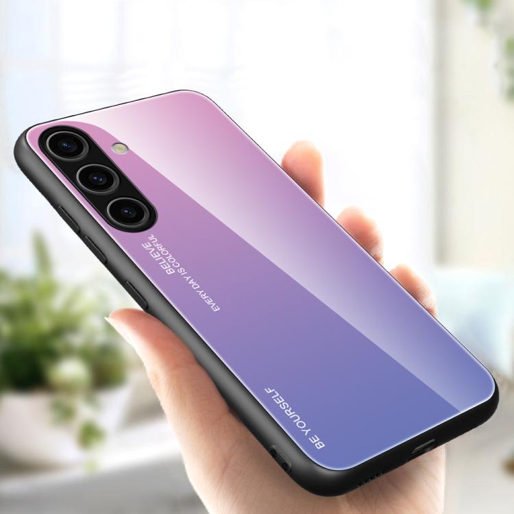 Custodia per telefono in vetro con colori sfumati per Samsung Galaxy S25, S25+ e
