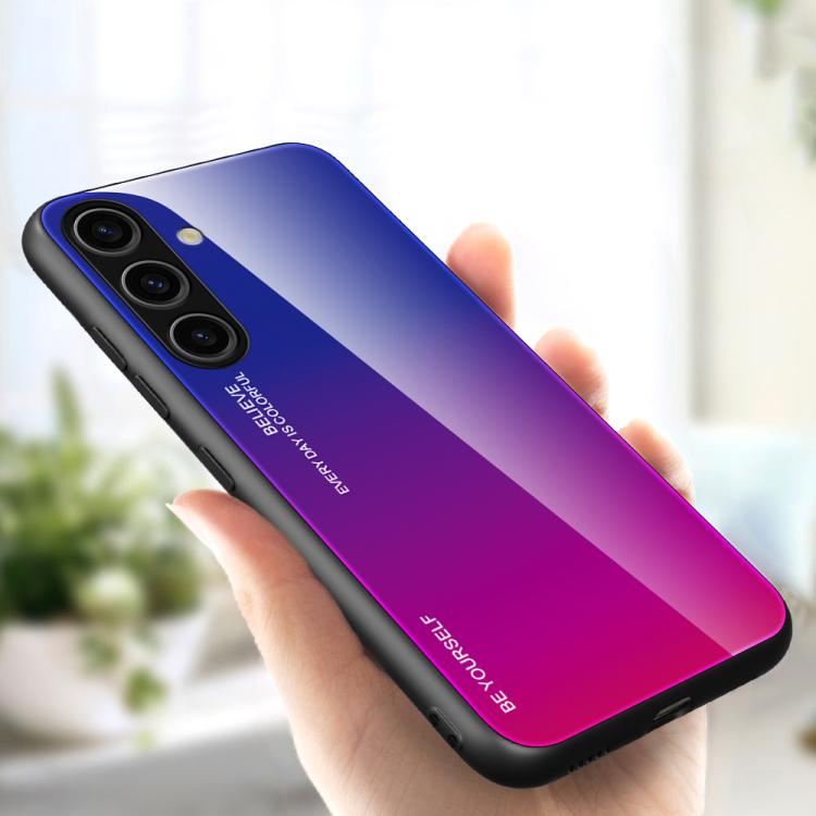 Custodia per telefono in vetro con colori sfumati per Samsung Galaxy S25, S25+ e