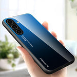 Custodia per telefono in vetro con colori sfumati per Samsung Galaxy S25, S25+ e