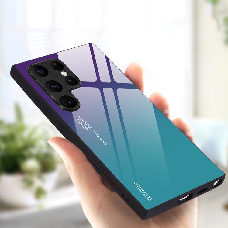 Custodia per telefono in vetro con colori sfumati per Samsung Galaxy S25, S25+ e