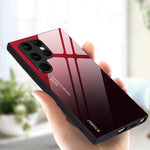 Custodia per telefono in vetro con colori sfumati per Samsung Galaxy S25, S25+ e