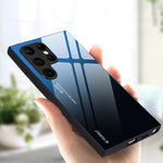 Custodia per telefono in vetro con colori sfumati per Samsung Galaxy S25, S25+ e