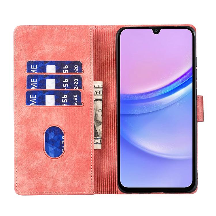 Custodia in pelle goffrata con motivo cuore e gatto per Samsung Galaxy A57, A37