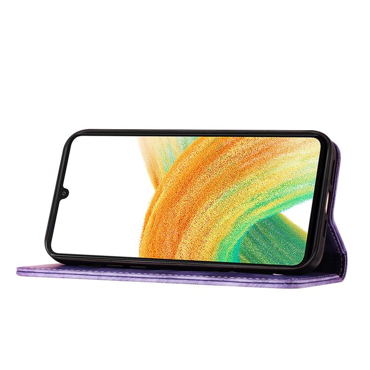 Custodia per telefono in pelle con stampa a farfalla e gatto, For Samsung Galaxy A36 5G