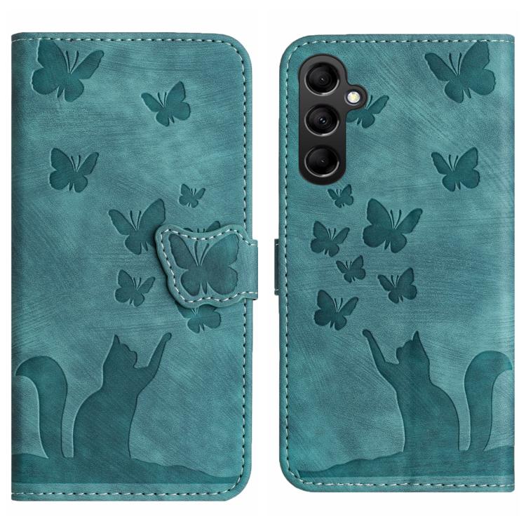Custodia per telefono in pelle con stampa a farfalla e gatto, For Samsung Galaxy A36 5G