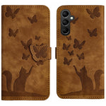 Custodia per telefono in pelle con stampa a farfalla e gatto, For Samsung Galaxy A36 5G