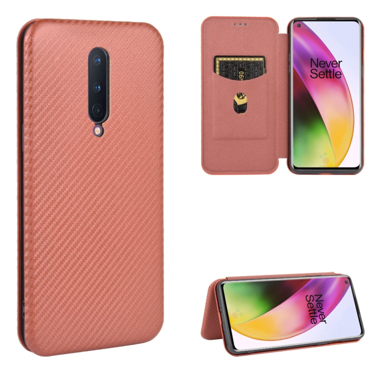 Custodia flip orizzontale in fibra di carbonio con slot per schede per OnePlus
