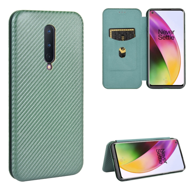 Custodia flip orizzontale in fibra di carbonio con slot per schede per OnePlus