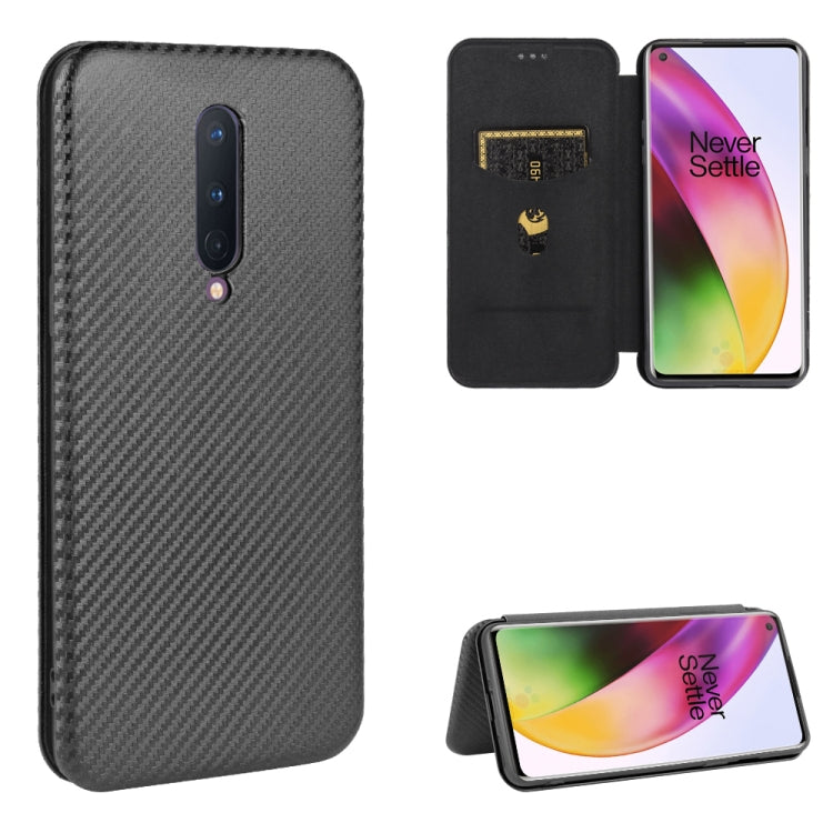 Custodia flip orizzontale in fibra di carbonio con slot per schede per OnePlus