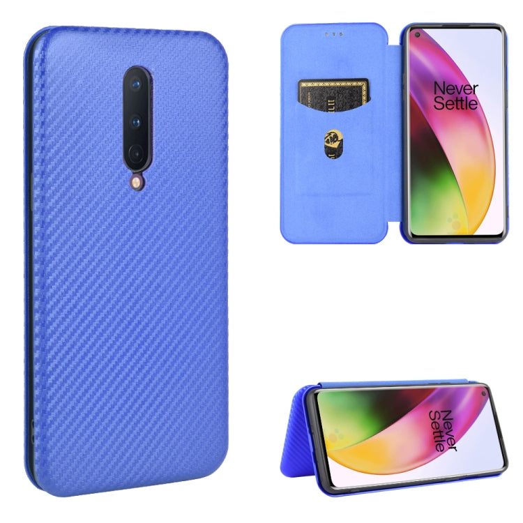 Custodia flip orizzontale in fibra di carbonio con slot per schede per OnePlus
