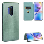 Custodia flip orizzontale in fibra di carbonio con slot per schede per OnePlus