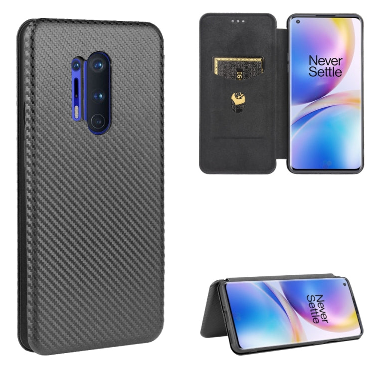 Custodia flip orizzontale in fibra di carbonio con slot per schede per OnePlus