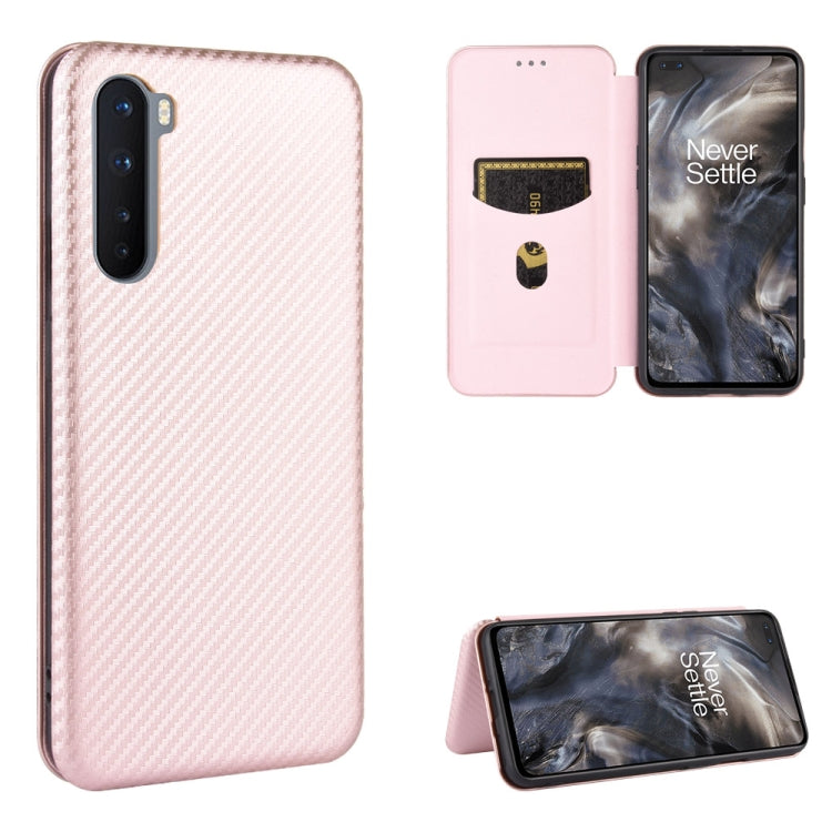 Custodia flip orizzontale in fibra di carbonio con slot per schede per OnePlus