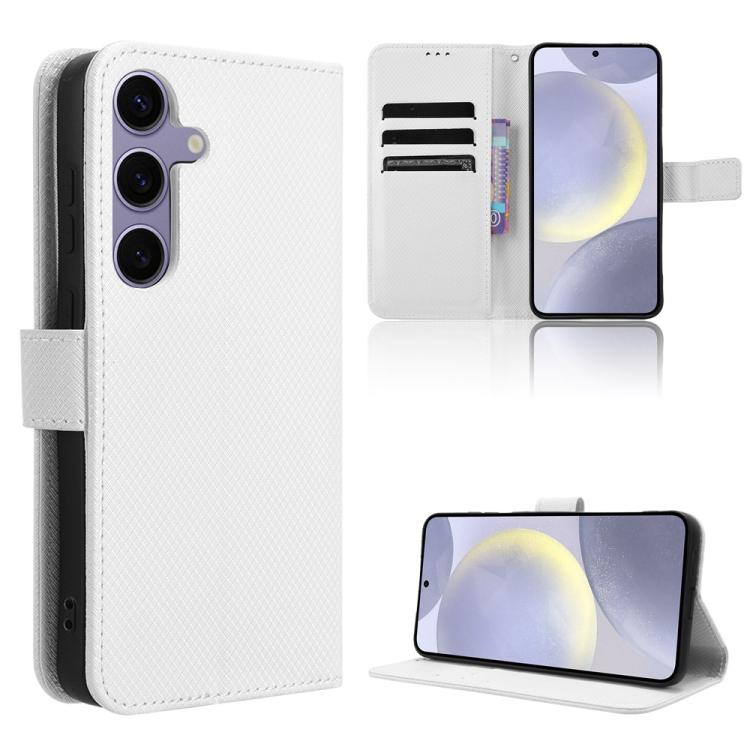 Custodia in pelle con trama a diamante per Samsung Galaxy S24 FE 5G