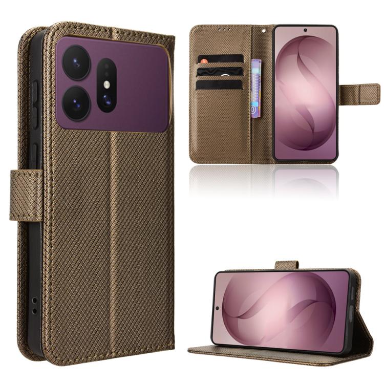 Custodia in pelle con trama a diamante per Samsung Galaxy S26+, S26 Ultra, S26 e