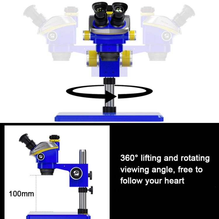 Microscopio stereo trinoculare 7X-50X con telecamera 4K