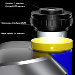 Microscopio stereo trinoculare 7X-50X con telecamera 4K