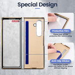 Custodia in pelle con anello metallico per Galaxy Z Fold7 5G, Samsung Galaxy Z