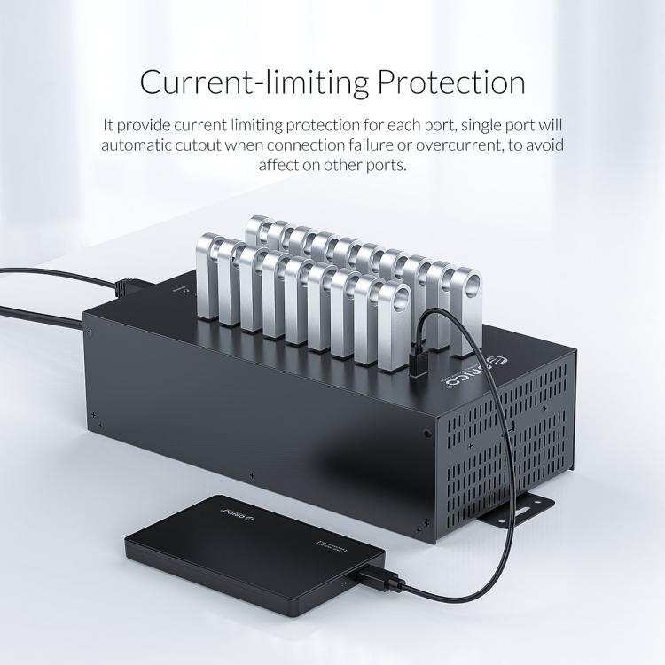 Hub USB 2.0 ORICO IH20P a 20 porte con alimentatore 150W
