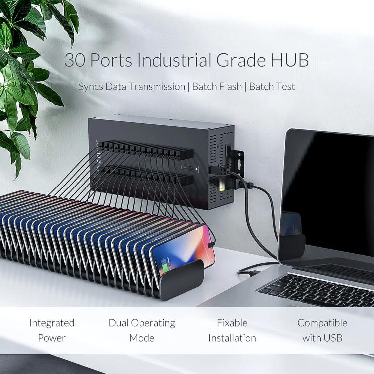 Hub USB 2.0 ORICO IH30P con 30 porte e alimentatore 300W
