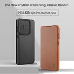 Custodia in pelle con design scorrevole per fotocamera Samsung Galaxy S25 Edge