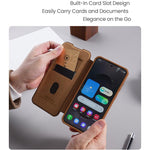 Custodia in pelle con design scorrevole per fotocamera Samsung Galaxy S25 Edge