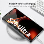 Custodia in pelle e legno con copertura completa per Samsung Galaxy S26 e S25