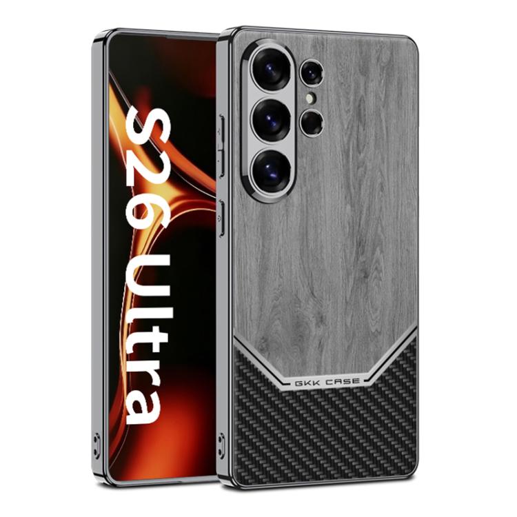 Custodia in pelle e legno con copertura completa per Samsung Galaxy S26 e S25
