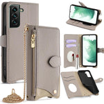 Custodia in pelle Litchi a coda di pesce con catena per Samsung Galaxy S21, S21+