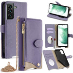 Custodia in pelle Litchi a coda di pesce con catena per Samsung Galaxy S21, S21+