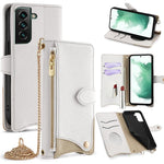 Custodia in pelle Litchi a coda di pesce con catena per Samsung Galaxy S21, S21+