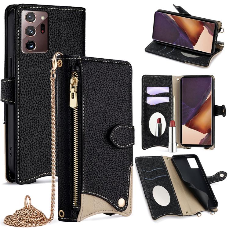 Custodia in pelle Litchi a coda di pesce con catena per Samsung Galaxy S21, S21+