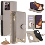 Custodia in pelle Litchi a coda di pesce con catena per Samsung Galaxy S21, S21+