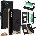 Custodia in pelle Litchi a coda di pesce con catena per Samsung Galaxy S23, S22