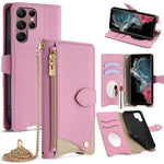 Custodia in pelle Litchi a coda di pesce con catena per Samsung Galaxy S23, S22