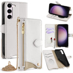 Custodia in pelle Litchi a coda di pesce con catena per Samsung Galaxy S23, S22