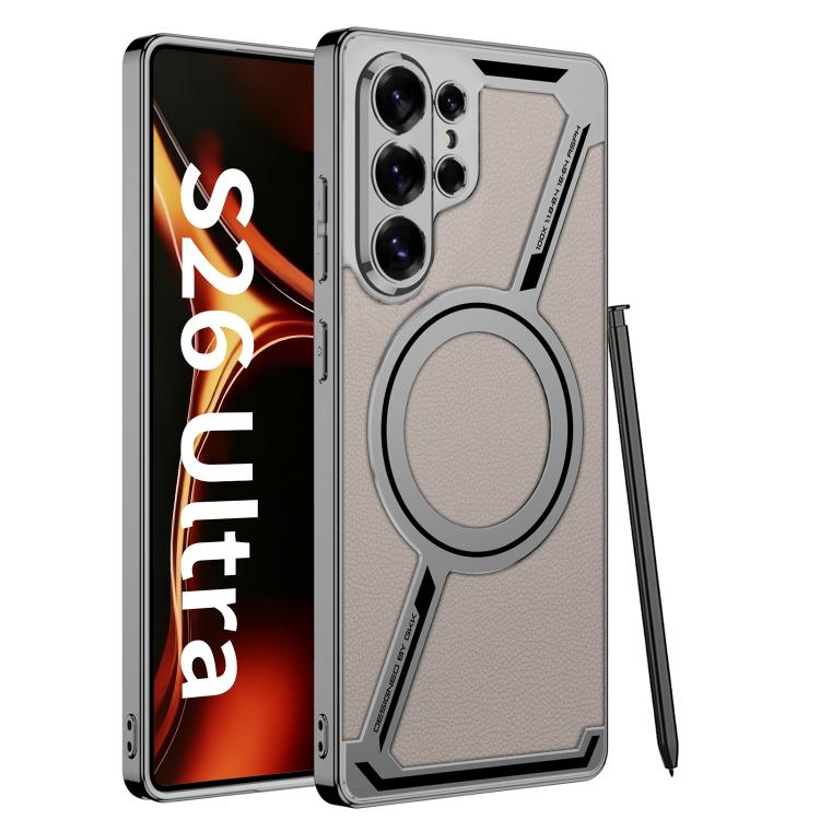 Custodia MagSafe a forma di Z in pelle galvanizzata per Samsung Galaxy S26 e S25
