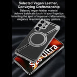 Custodia MagSafe a forma di Z in pelle galvanizzata per Samsung Galaxy S26 e S25