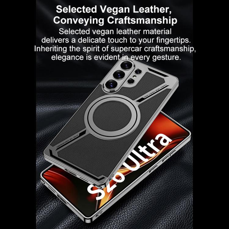 Custodia MagSafe a forma di Z in pelle galvanizzata per Samsung Galaxy S26 e S25