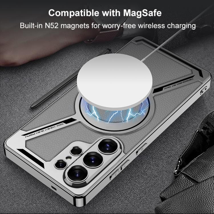 Custodia MagSafe a forma di Z in pelle galvanizzata per Samsung Galaxy S26 e S25