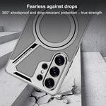 Custodia MagSafe a forma di Z in pelle galvanizzata per Samsung Galaxy S26 e S25