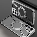 Custodia MagSafe a forma di Z in pelle galvanizzata per Samsung Galaxy S26 e S25