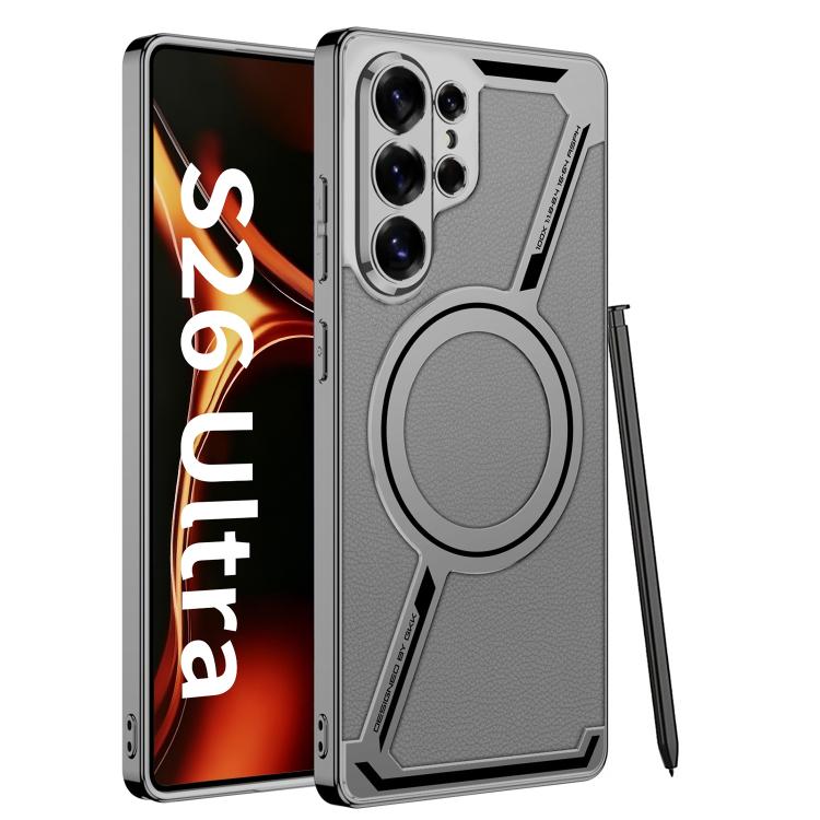 Custodia MagSafe a forma di Z in pelle galvanizzata per Samsung Galaxy S26 e S25