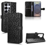 Custodia per telefono in pelle con trama a nido d'ape, For Samsung Galaxy S25+ 5G, For Samsung Galaxy S25 Ultra 5G