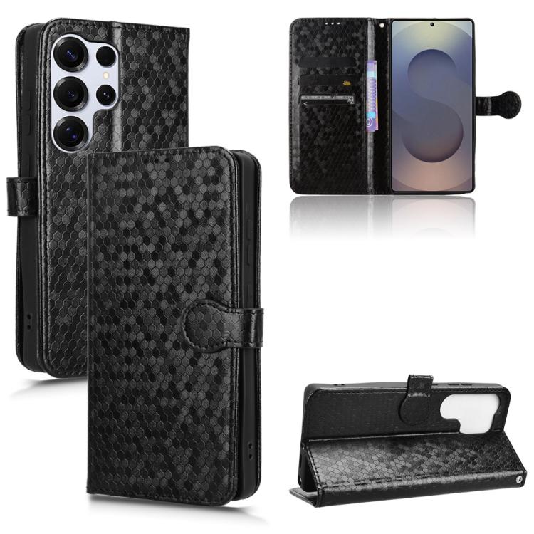 Custodia per telefono in pelle con trama a nido d'ape, For Samsung Galaxy S25+ 5G, For Samsung Galaxy S25 Ultra 5G