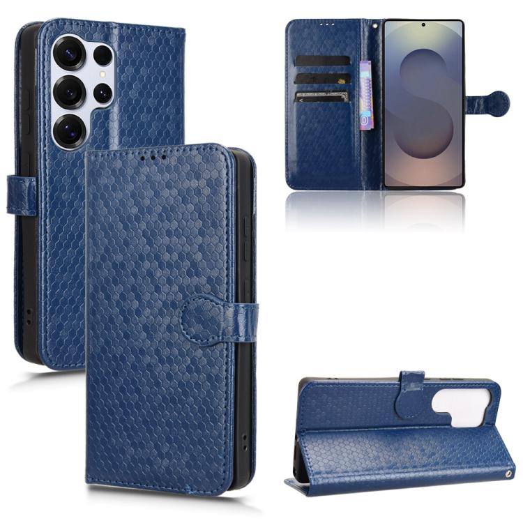 Custodia per telefono in pelle con trama a nido d'ape, For Samsung Galaxy S25+ 5G, For Samsung Galaxy S25 Ultra 5G