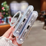 Custodia MagSafe con supporto specchio e glitter per iPhone 14