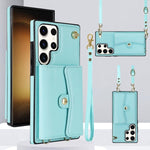 Custodia telefono con slot per schede RFID e cordino per Samsung Galaxy S25+