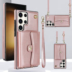 Custodia telefono con slot per schede RFID e cordino per Samsung Galaxy S25+